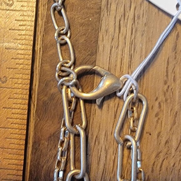 Meghan Browne Style Dot Gray Layered Look Bead & Chain Necklace - Picture 9 of 15